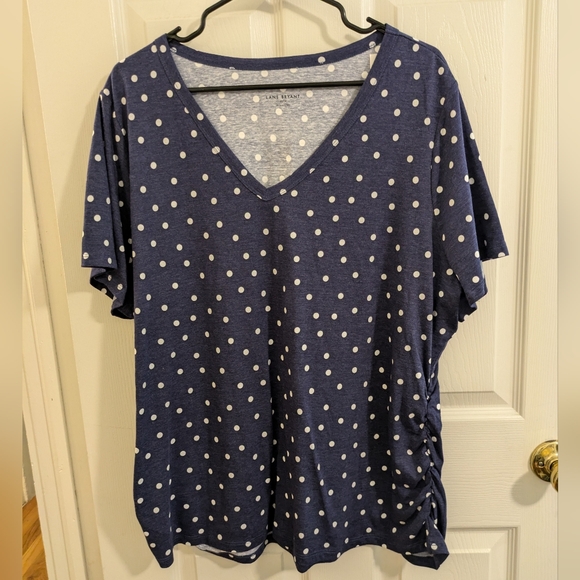 Lane Bryant Tops - New with tags! Purple tee with white polka dots, size 22/24